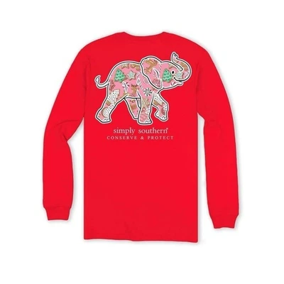 Novo Simply Southern Elephant - Tema de Natal - Juventude Manga Longa Juventude Média - Imagem 1 de 4