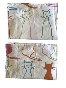 2 Garnet Hill Cat Pillowcases Standard Cotton Portugal - Picture 1 of 5