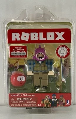 Roblox Meepcity Fisherman Figure Pack Roblox Action Figure Virtual Item Code NIB - Image 1 of 4
