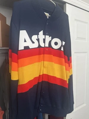 Houston Astros Jacket MLB Mitchell & Ness 1986 Rainbow Sweater Men 2XL Baseball - Image 1 of 4