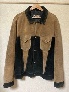 Diesel 80s Vintage 2Tone Suede Trucker Jacket Black Brown Rare Used - Bild 1 von 8