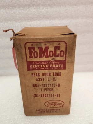 NOS OEM 1956 Ford Fairlane Lincoln Left Hand Rear Door Latch B6A-7326413-B NEW - Image 1 of 4