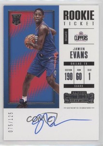 2017-18 Panini Contenders Rookie Ticket /125 Jawun Evans #137.1 Rookie Auto RC