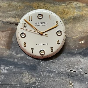 Vintage Gruen Autowind 422 SS Diamantmarker Leinen 27,5 mm Zifferblatt Zeiger Nos Teile - Bild 1 von 4