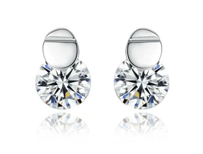 Damen Ohrringe Ohrstecker 925er Sterling Silber 3 Fach Rhodiniert Ohrschmuck - Bild 1 von 4