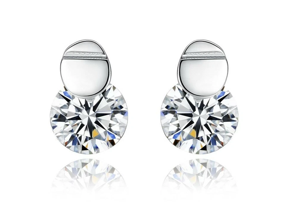 Damen Ohrringe Ohrstecker 925er Sterling Silber 3 Fach Rhodiniert Ohrschmuck - Bild 1 von 4