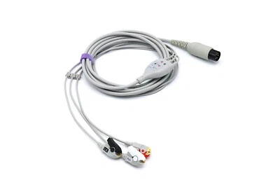 GENERIC Abbott, Invivo ECG EKG Cable 6 Pin 3 Leads Grabber AHA - Same Day Shipping