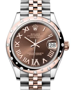 Rolex Lady Datejust 31 Rose Gold & Steel Chocolate Diamond VI Jubilee 278341RBR - Picture 1 of 3