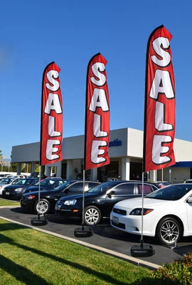 Swooper Feather Flutter Tall Flag Kit | Poles, Spike, Flag | 15' Assembled  - Image 1 of 4