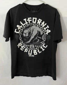 DYSE ONE California Republic Bear Black TShirt Mens Size Large Graphic Tee - Picture 1 of 8