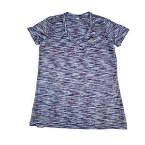 Under Armour Damen Kurzarm Shirt tailliert blau kleiner V-Ausschnitt leicht - Bild 1 von 8