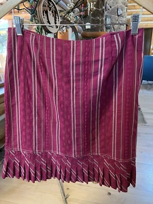 Falda lápiz Mac&Jac vintage, pliegues, hasta la rodilla, rojo multicolor, talla 8 Foto 1 de 4