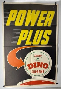 Original SINCLAIR Dino Gasoline Gas Station POSTER 28X42 1960 - Picture 1 of 5