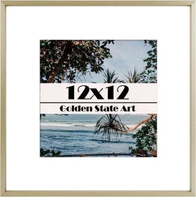 , Marco de fotos dorado 12X12 muestra foto 8X8 con tapete o 12 X 12 sin tapete para Foto 1 de 4