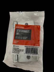 2er Set neue Everbilt 3-1/2" Chrom Quadrat Eck Türscharniere - Bild 1 von 3