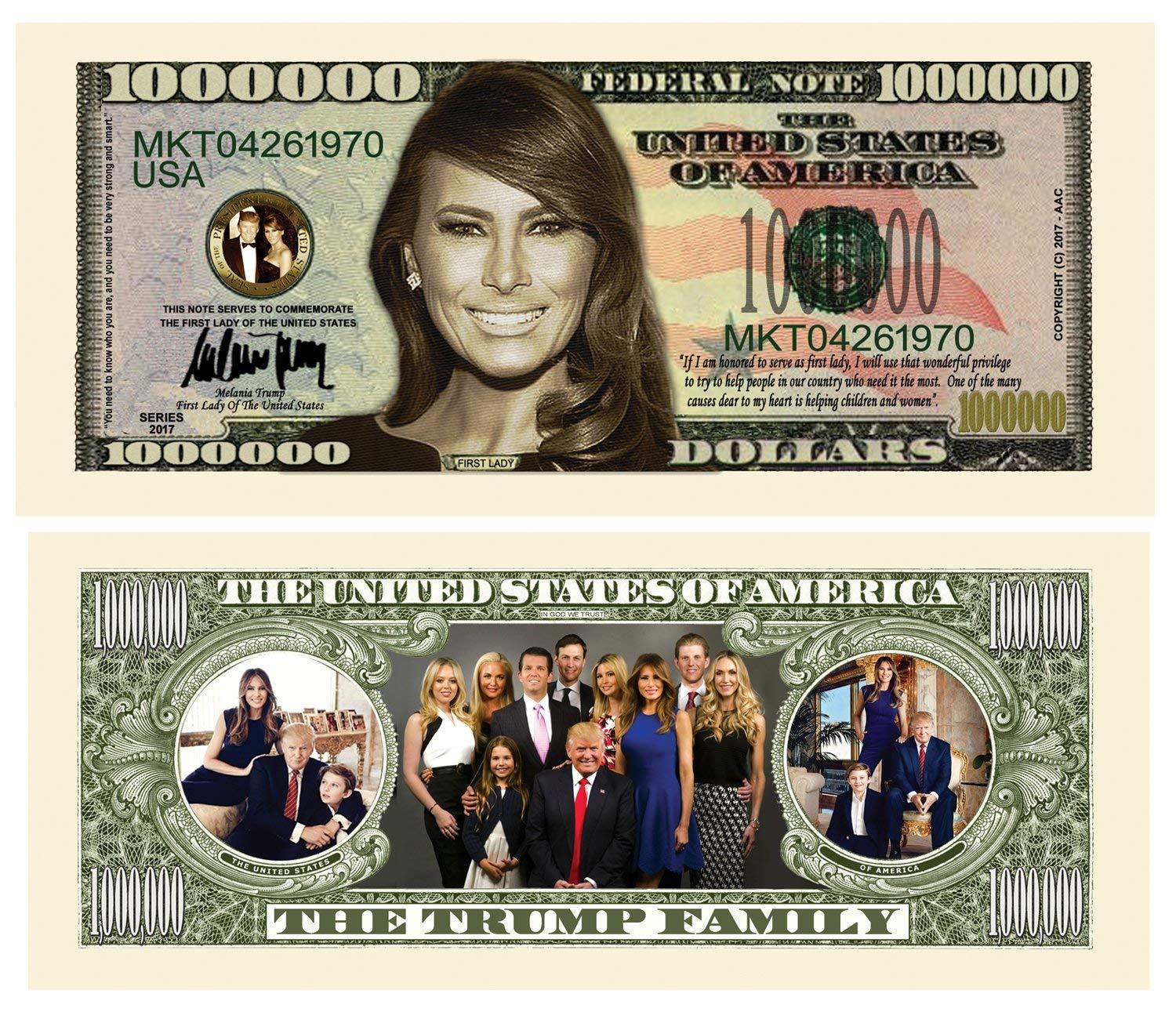 25 Melania Trump First Lady Million Dollar Bills w/ “Thanks a Million" Gift  Set | eBay