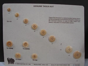 Weber Button Saleman Sample Card, Genuine Tagua Nut SC05 - Picture 1 of 6
