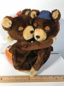 Vtg Dakin Teddy Bear Hug Set Nature Babies NWT Valentines Love Plush 1977 E1 - Picture 1 of 8