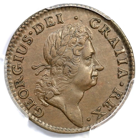 1724 4.67-K.2 R-5 PCGS AU 55 Hibernia Half Penny Colonial Coin 1/2p Cover