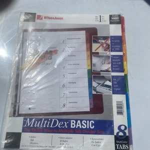 Wilson Jones 1-8 MultiDex Basic Color Tabs 3-ring Binder Insert - Picture 1 of 3