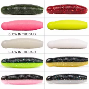 8/10 PIEZAS Señuelos de pesca de hundimiento lento gusanos suaves cebo de plástico elástico realista 2"" - Imagen 1 de 17