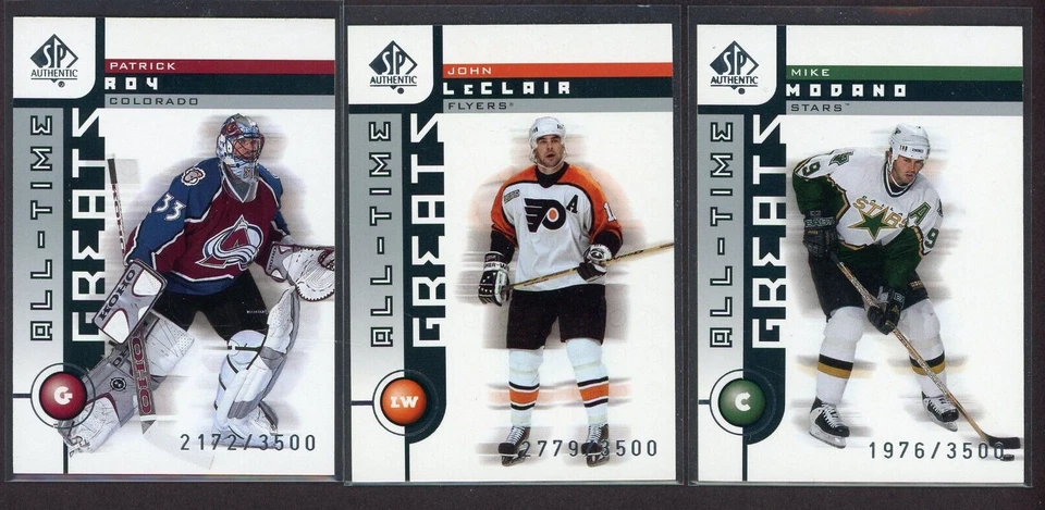 2001-02 SP Authentic All-Time Greats  Lot (3) /3500 - Image 1 of 1