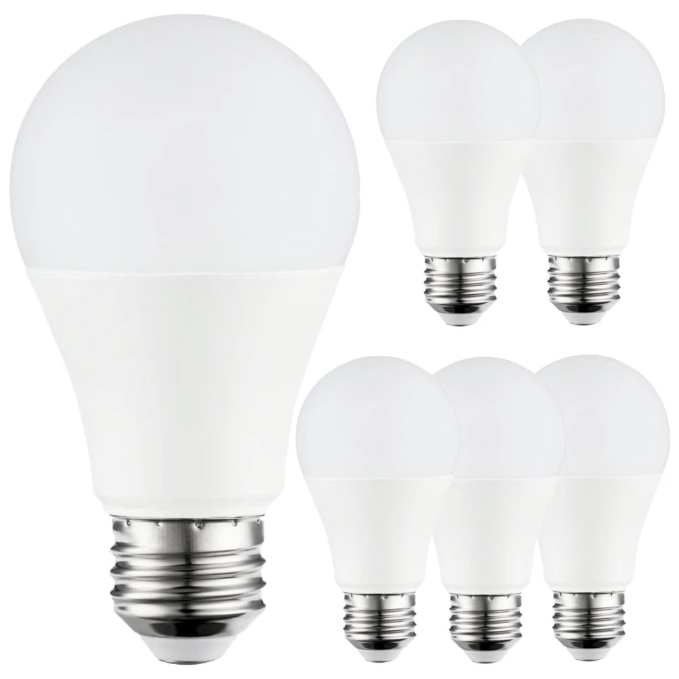 6Pack A19 LED Light Bulb, 9W (60W), 100-240 Multi-Volt, 3000K, E26, 810LM - Image 1 of 1