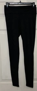 Felina Solid Black Leggings Size Large Wide Waistband Polyester Spandex Blend - Picture 1 of 3