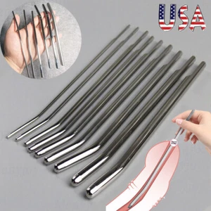 Male 4-12mm Penis Sounds Sounding Stainless Steel Long Rod Insert Plug Stretcher - Picture 1 of 42