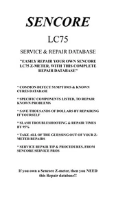 SENCORE LC75 (SERVICE & REPAIR DATABASE) Symptoms&Cures, Precise Repair Details! - Picture 1 of 1