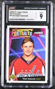 Vitek Vanecek #P-58 CGC 9 (2021, Upper Deck) 2020-21 UD Portraits, Rookie - Picture 1 of 2