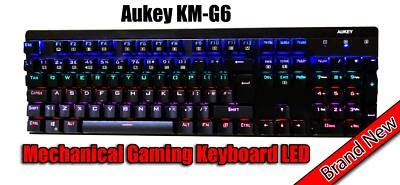 Mechanical Keyboard LED Illuminated  Blue Switches Aukey KM-G6 UK Layout 105 key - Image 1 of 4