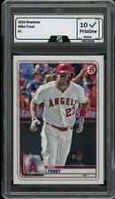 2020 Bowman Mike Trout #1 GRADED 10 GEM Mint Los Angeles Angels