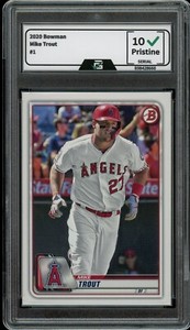 2020 Bowman Mike Trout #1 GRADED 10 GEM Mint Los Angeles Angels