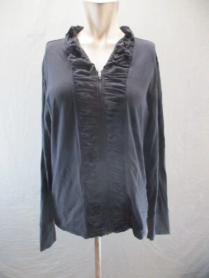 Chaqueta atlética acanalada con bolsillo cremallera completa elástica negra talla L para mujer LUCY 129 Foto 1 de 4