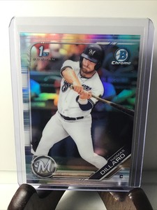 2019 Bowman Draft Chrome Refractor Thomas Dillard Milwaukee Brewers 1st BDC32
