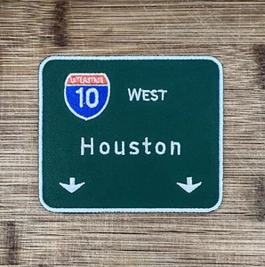 Houston Texas Highway Sign Patch 3.5 Inch Embroidered Iron On - Picture 1 of 4
