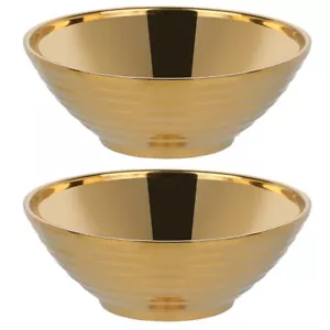 Gold Ramen Noodle Soup Bowl2 PCS Double Layer 18/8 Stainless Steel Bowl8 inch - Picture 1 of 6