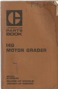 Caterpillar Cat 14G Motor Grader  96U1098-Up Parts Manual  - Picture 1 of 1