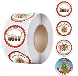 50 Pcs Set, round paper Christmas labels Party Supplies - Picture 1 of 3