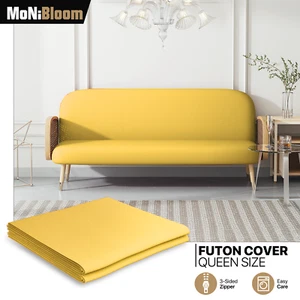 Yellow Queen Size Slipcovers Armless Stretch Futon Cover Washable Sofa Protector - Picture 1 of 10