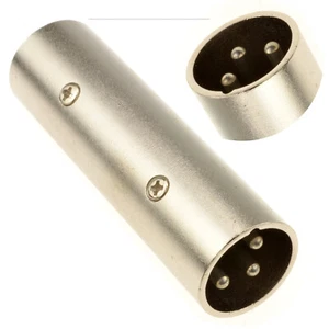 XLR Macho Enchufe Para Enchufe Metal Enganche Acoplador Adaptador 3 Pin Barril para Micrófono - Imagen 1 de 3