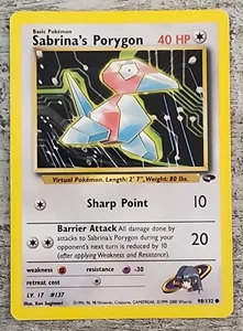 Sabrina's Porygon 98/132 Pokemon Gym Challenge Unlimited Non Holo - Picture 1 of 2