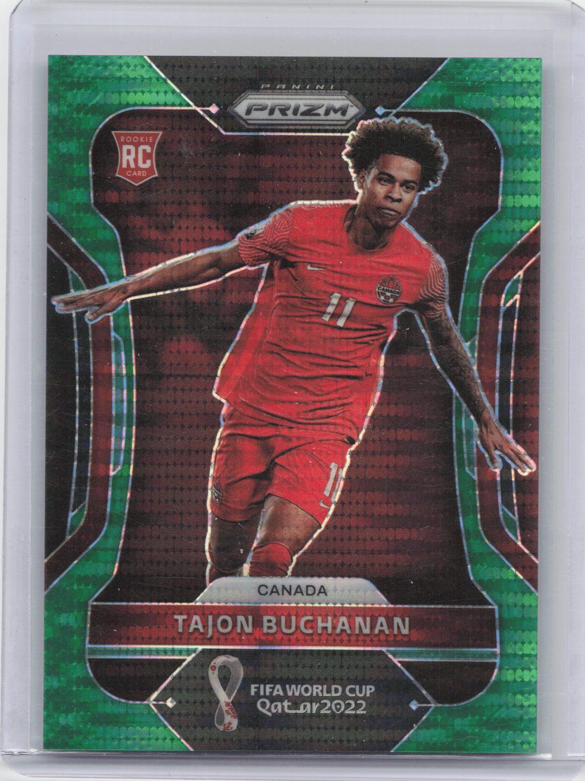 2022 Panini Prizm World Cup Tajon Buchanan breakaway Green #54 1/5 Rookie
