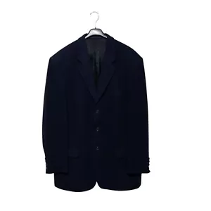 Pierre Cardin 00s Navy Wool Cashmere Mix Button Up Blazer Jacket - Size 44 R - Picture 1 of 16
