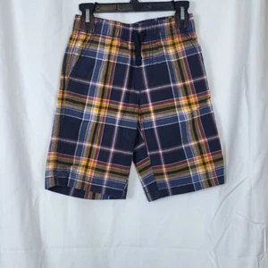 Gymboree Boys 2017 Orange Gray White Plaid Elastic Waist Pull On Shorts Size 7 - Picture 1 of 6