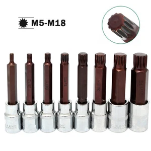 Torx Bit Socket Screwdriver Bits 1/2" Drive Star 12-Pin M5 M6 M8 M10 M12 M14 M18 - Picture 1 of 6