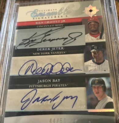 UD Ultimate Collection Signatures Ken Griffey Jr/ Derek Jeter AUTO 44/50 Bgs 9 - Image 1 of 3