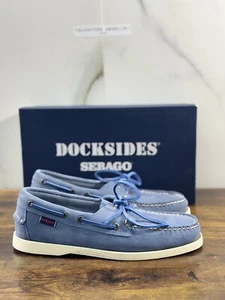 Sebago Docksides Portland Suede Indigo Scarpa Da Barca Uomo Sebago 41.5 - Imagen 1 de 6