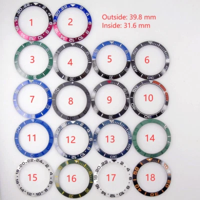 Piezas de Alta Calidad 39.8mm*31.6mm Bisel Inserto Ajuste 43mm SEA Hombres Reloj Accesorios Foto 1 de 4